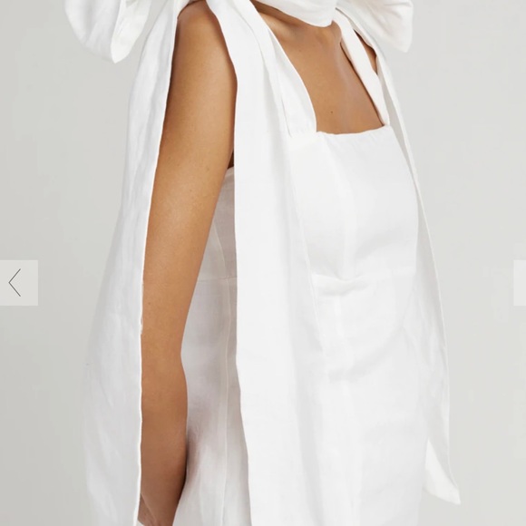 Tuckernuck | Dresses | Nwt Tuckernuck Dishh Aisle White Linen Bow Shoulder Ties Maxi Dress Us 6 
